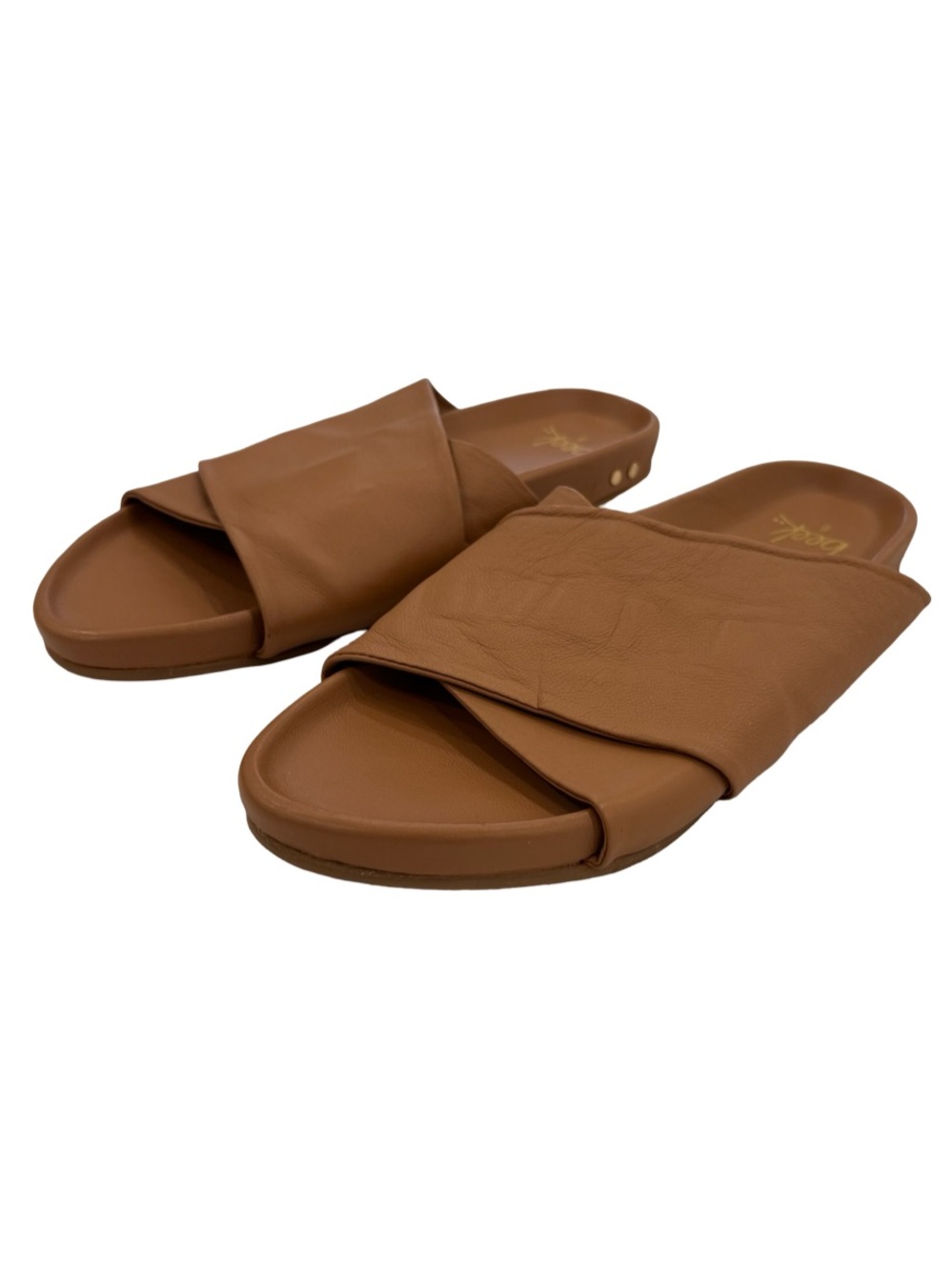 beek Tan Leather Crisscross Slip-On Mules - Picture 4 of 6